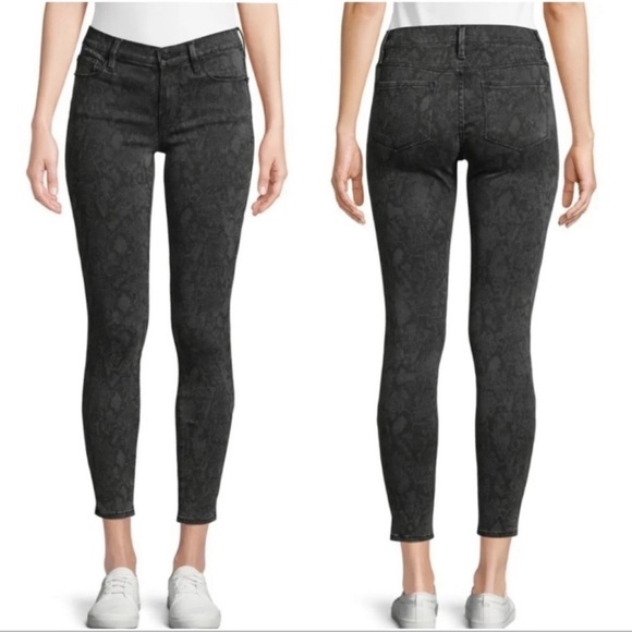 NWT- Frame Demin Le Skinny De Jeanne Tonal Python Snake Print Pants - Picture 3 of 6